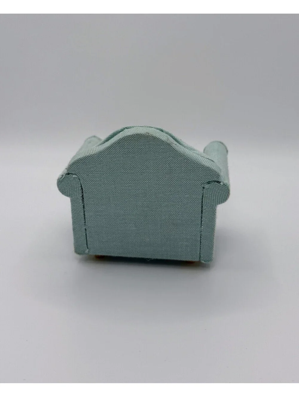 1:12 Scale Dollhouse Miniature Armchair Mint Green Upholstered Wooden Legs